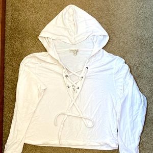 Express One Eleven Ivory Crop Top